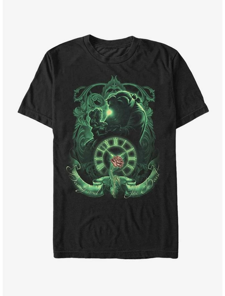 New 👍 Disney Beauty And The Beast Green Time T-Shirt 🥰 1 New 👍 Disney Beauty And The Beast Green Time T-Shirt 🥰