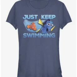 Cheap ⌛ Disney Pixar Finding Dory Just Keep Swimming Current Girls T-Shirt 🔥