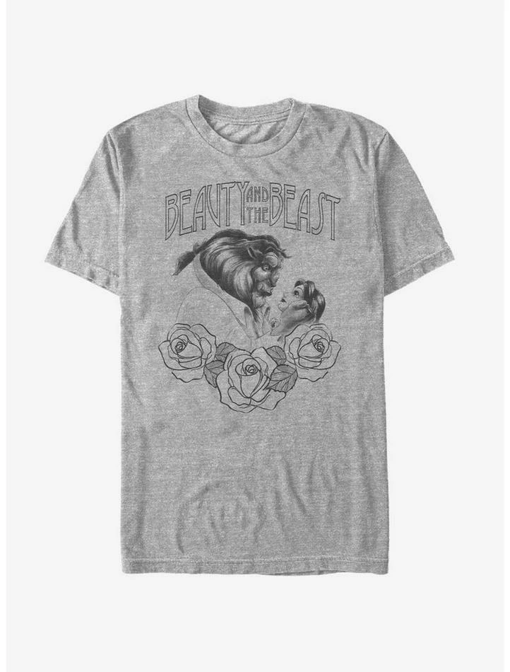Hot Sale ✨ Disney Beauty And The Beast Sketched Grey-scale T-Shirt ⭐ 1 Hot Sale ✨ Disney Beauty And The Beast Sketched Grey-scale T-Shirt ⭐