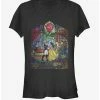 Budget ❤️ Disney Beauty And The Beast Stained Glass ✨ Girls T-Shirt 🥰