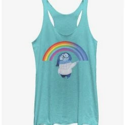 Coupon 🎁 Disney Pixar Inside Out Sadness Rainbow 😀 Girls Tank ✔️