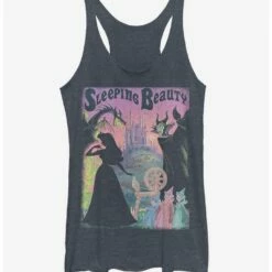 Promo 🌟 Disney Sleeping Beauty Poster Navy Girls Tank Top ⌛