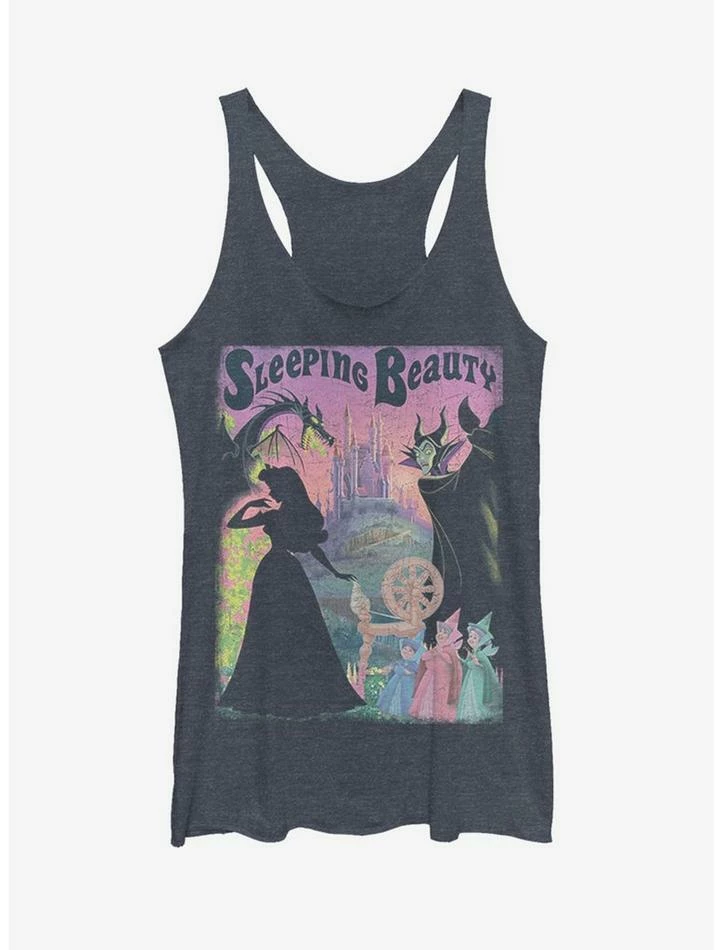 Promo ๐ Disney Sleeping Beauty Poster Navy Girls Tank Top โ 1 Promo ๐ Disney Sleeping Beauty Poster Navy Girls Tank Top โ
