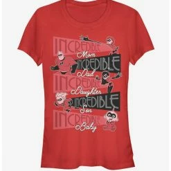 Coupon 🌟 Disney Pixar The Incredibles Incredible Family Girls T-Shirt ⌛