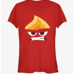 Promo ⭐ Disney Pixar Inside Out Anger Face 🎁 Girls T-Shirt ✔️
