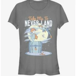 Deals 🤩 Disney Peter Pan Take Me To Never Land 👏 Girls T-Shirt ✔️