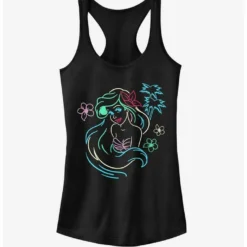 Budget ⌛ Disney Ariel Neon Light Print 👏 Girls Tank ✨
