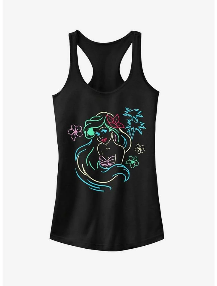 Budget โ Disney Ariel Neon Light Print ๐ Girls Tank โจ 1 Budget โ Disney Ariel Neon Light Print ๐ Girls Tank โจ