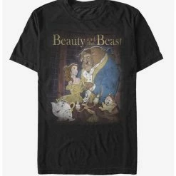 Outlet ⌛ Disney Beauty And The Beast Movie Poster T-Shirt ❤️