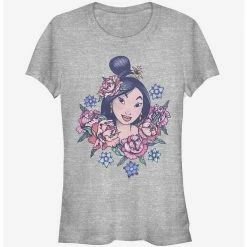 Best Sale 🔔 Disney Mulan Floral Portrait 🔥 Girls T-Shirt ✨