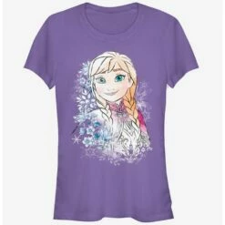 Budget ✨ Disney Anna Frost Portrait 🥰 Girls T-Shirt ⌛