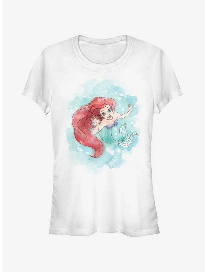 Outlet 🥰 Disney Ariel Watercolor Print Girls T-Shirt 🤩 1 Outlet 🥰 Disney Ariel Watercolor Print Girls T-Shirt 🤩