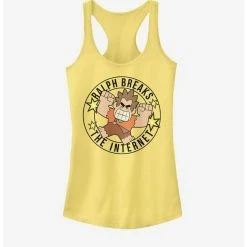 Brand new ✔️ Disney Wreck-It Ralph Wreck Round Linear 👍 Girls Tank 🎉