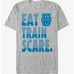 Deals ⌛ Disney Pixar Monsters Inc Eat Train Scare Motto T-Shirt 🎁