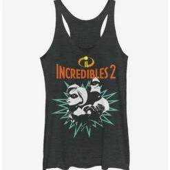 Discount ⌛ Disney Pixar The Incredibles Heroic Parents Girls Tank Top 👏