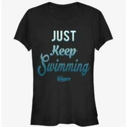 Budget ✨ Disney Pixar Finding Dory Just Keep Swimming Motto 🎁  Girls T-Shirt 😉