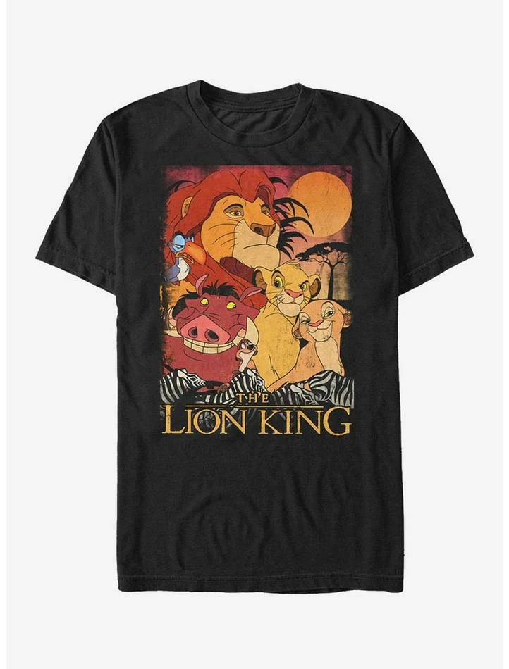 Outlet ✔️ Disney Lion King Retro Distressed Friends T-Shirt ⌛ 1 Outlet ✔️ Disney Lion King Retro Distressed Friends T-Shirt ⌛