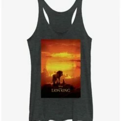 New 🎁 Disney The Lion King 2019 Pride Rock Poster Heathered Girls Tank Top ✔️