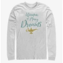 Best deal ⌛ Disney Aladdin 2019 🤩 Woman of Many Dreams Cursive Long-Sleeve T-Shirt ❤️