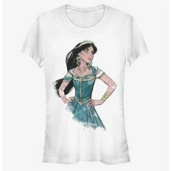 Hot Sale 🥰 Disney Aladdin 2019 Jasmine Sketch Girls T-Shirt 😀