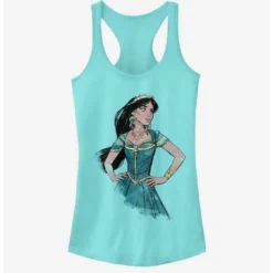 Discount ✔️ Disney Aladdin 2019 Jasmine Sketch ❤️ Girls Tank ✨