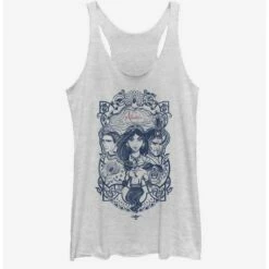 Cheap ⭐ Disney Aladdin 2019 Vintage Aladdin Collage 💯 Girls Tank ✨