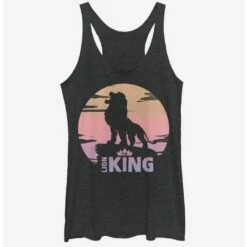 New 😉 Disney The Lion King 2019 Sunset Logo Girls Tank 👏