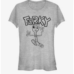 New 🎁 Disney Pixar Toy Story 4 Doodle Fork Girls Heathered T-Shirt ⌛