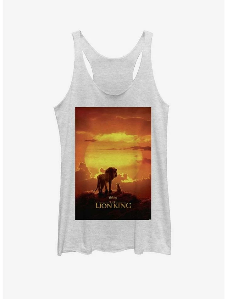Discount โ๏ธ Disney The Lion King 2019 Pride Rock Poster โญ Girls White Heathered Tank Top ๐ 1 Discount โ๏ธ Disney The Lion King 2019 Pride Rock Poster โญ Girls White Heathered Tank Top ๐