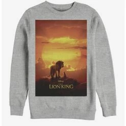 Cheap 🔔 Disney The Lion King 2019 Pride Rock Poster Heathered Sweatshirt 💯