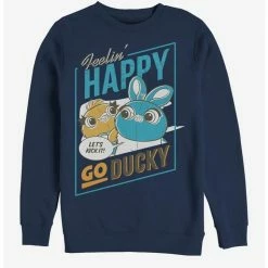 Cheap 💯 Disney Pixar Toy Story 4 Happy Go Ducky Navy Blue Sweatshirt 😍
