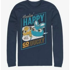 Top 10 😀 Disney Pixar Toy Story 4 Happy Go Ducky Navy Blue Long-Sleeve T-Shirt ⭐