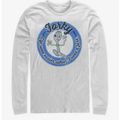 Best reviews of 😉  Disney Pixar Toy Story 4 Forky Back White Long-Sleeve T-Shirt 🌟