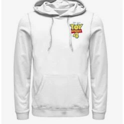Best Pirce ⭐ Disney Pixar Toy Story 4 Chest Color Logo White Hoodie 🎉