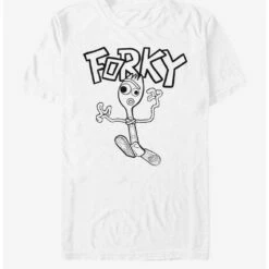Deals ❤️ Disney Pixar Toy Story 4 Doodle Fork White T-Shirt ✔️