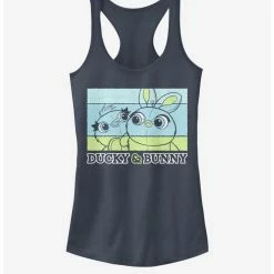 Deals 😍 Disney Pixar Toy Story 4 Ducky And Bunny Girls Indigo Tank Top 🧨