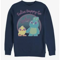 Best Pirce ⭐ Disney Pixar Toy Story 4 Ducky Bunny Pastel Navy Blue Sweatshirt ✔️