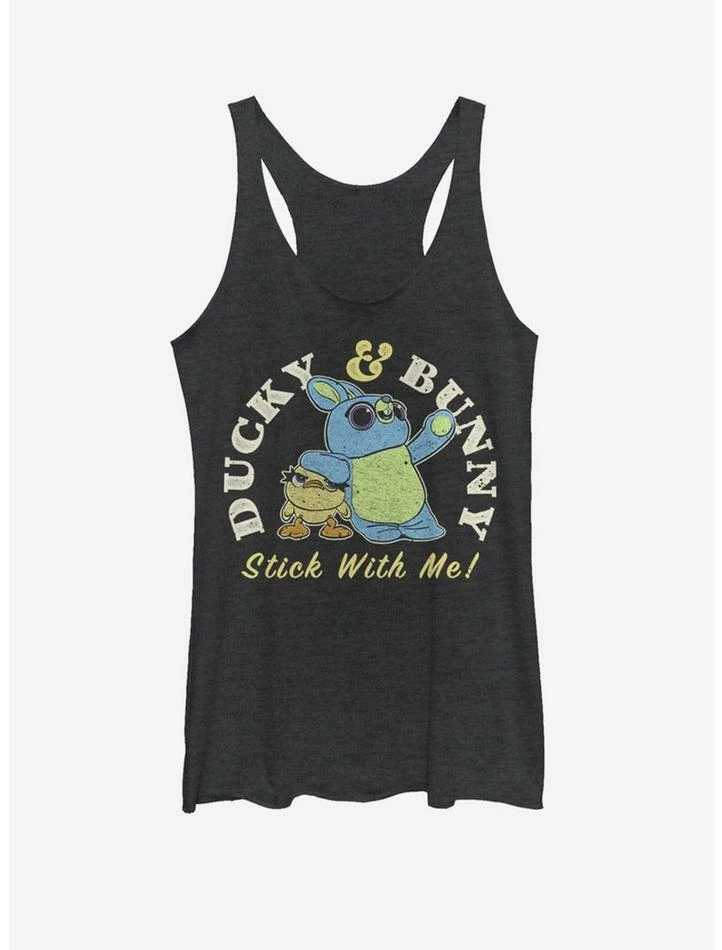 Wholesale 😍 Disney Pixar Toy Story 4 Ducky And Bunny Brand Girls Black Heathered Tank Top 🔥 1 Wholesale 😍 Disney Pixar Toy Story 4 Ducky And Bunny Brand Girls Black Heathered Tank Top 🔥
