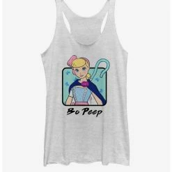 Flash Sale 😀 Disney Pixar Toy Story 4 Bo Peep Cloak Girls White Heathered Tank Top 👏