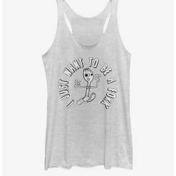 Best Pirce 💯 Disney Pixar Toy Story 4 I Don't Belong 👏 Girls White Heathered Tank Top ❤️