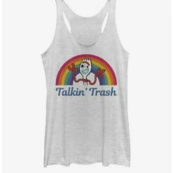 Deals 🛒 Disney Pixar Toy Story 4 Talkin' Trash Girls White Heathered Tank Top 😍