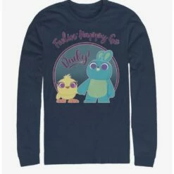Wholesale ⌛ Disney Pixar Toy Story 4 Ducky Bunny Pastel Navy Blue Long-Sleeve T-Shirt 🔥