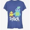 Hot Sale 😀 Disney Pixar Toy Story 4 Stuck With Us Girls Royal Blue T-Shirt ✔️