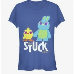 Hot Sale 😀 Disney Pixar Toy Story 4 Stuck With Us Girls Royal Blue T-Shirt ✔️