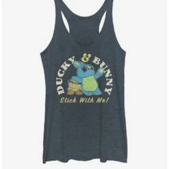 Best reviews of 🎉 Disney Pixar Toy Story 4 Ducky And Bunny Brand Girls Navy Blue Heathered Tank Top ✔️