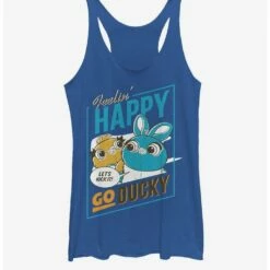 Buy 🔥 Disney Pixar Toy Story 4 Happy Go Ducky 👍 Girls Royal Blue Heathered Tank Top ❤️