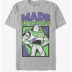 Outlet ❤️ Disney Pixar Toy Story 4 Nineties Buzz Silver T-Shirt 👍