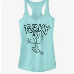 Deals 😀 Disney Pixar Toy Story 4 Doodle Fork Girls Cancun Blue Tank Top 🎁