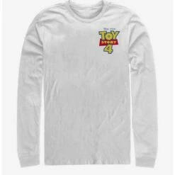 Budget ✔️  Disney Pixar Toy Story 4 Chest Color Logo White Long-Sleeve T-Shirt 🎉