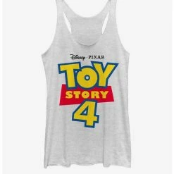 Top 10 🧨 Disney Pixar Toy Story 4 Full Color Logo Girls White Heathered Tank Top 🔔